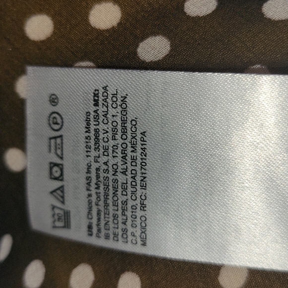 Chico's: Black with White Polka-dots Sheer  Blouse - Picture 8 of 8